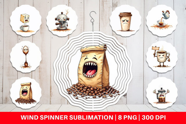 Wind Spinner Sentient Sarcastic Mugs Watercolor Sublimation artnoy 
