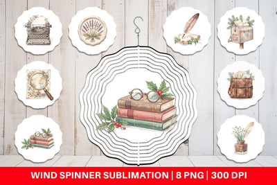 Wind Spinner Sentimental Holiday Post Watercolor Sublimation artnoy 