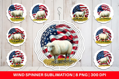 Wind Spinner Sheep 4th of July Sublimation artnoy 