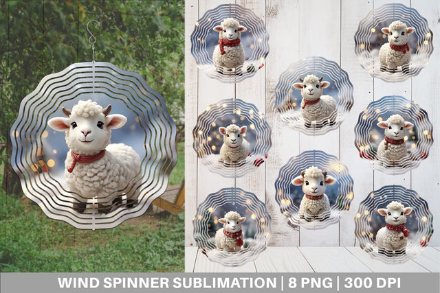 Wind Spinner Sheep Christmas Sublimation artnoy 