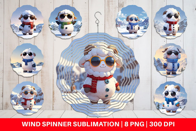 Wind Spinner Sheep Christmas Sublimation artnoy 