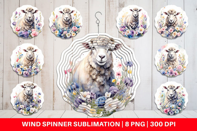 Wind Spinner Sheep Easter Sublimation artnoy 