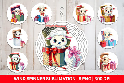 Wind Spinner Sheep Gift Sublimation artnoy 