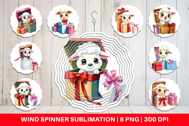 Wind Spinner Sheep Gift Sublimation artnoy 