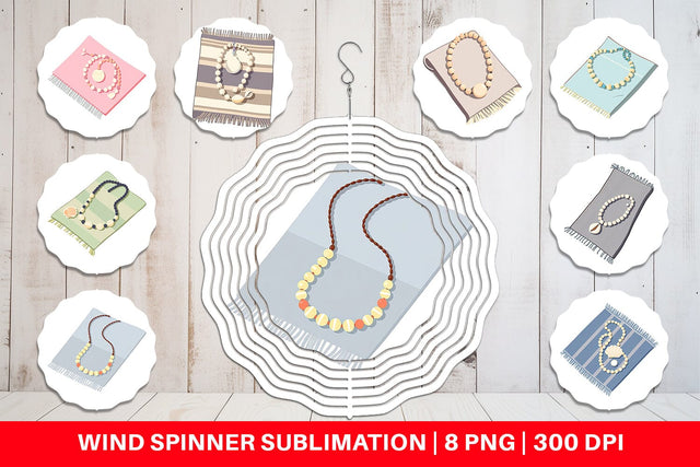 Wind Spinner Shell Necklace Sublimation artnoy 