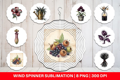 Wind Spinner Sinister Tropical Goth Botany Sublimation artnoy 