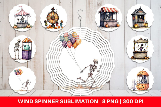 Wind Spinner Skeleton Game Booths Sublimation artnoy 