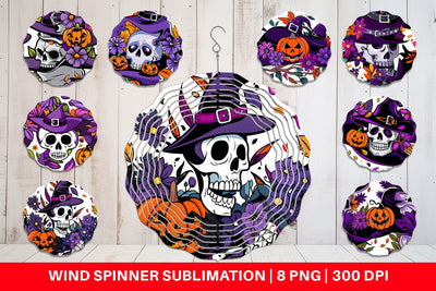 Wind Spinner Skull Pattern Sublimation artnoy 