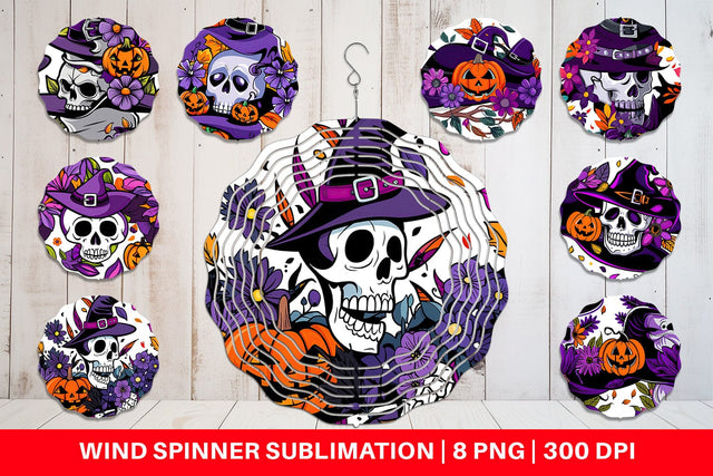 Wind Spinner Skull Pattern Sublimation artnoy 