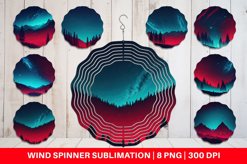 Wind Spinner Sky Shine Landscape Sublimation artnoy 