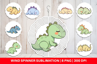 Wind Spinner Sleeping Dinosaur Sublimation artnoy 