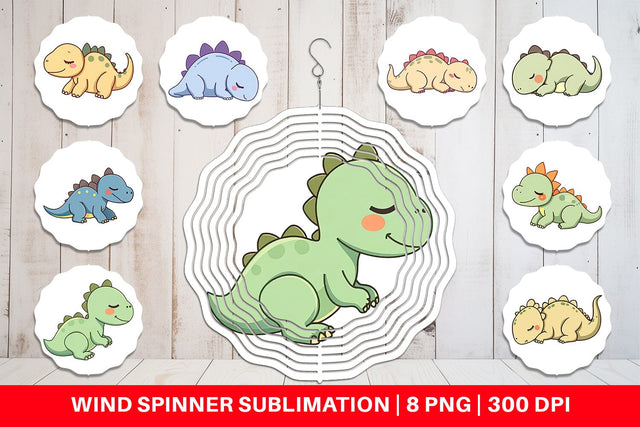Wind Spinner Sleeping Dinosaur Sublimation artnoy 