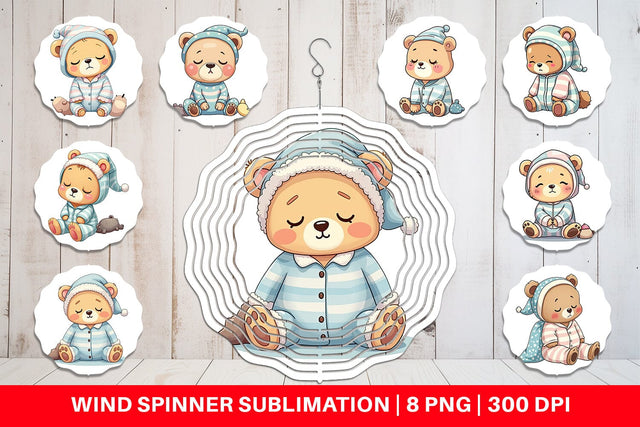 Wind Spinner Sleepy Bear Sublimation artnoy 