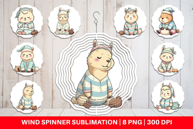 Wind Spinner Sleepy Capybara Sublimation artnoy 