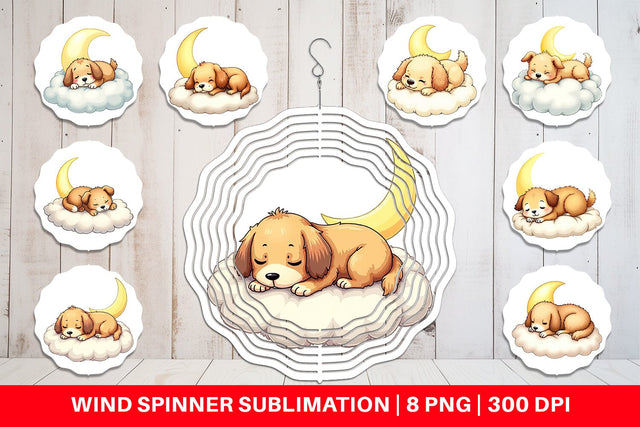 Wind Spinner Sleepy Dog Cloud Sublimation artnoy 