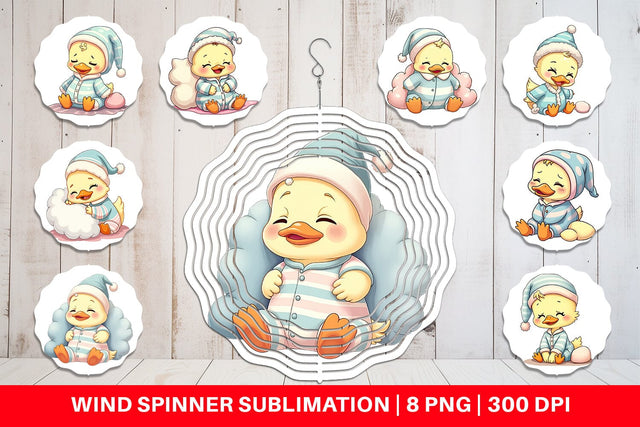 Wind Spinner Sleepy Duck Sublimation artnoy 