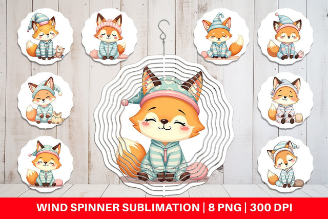 Wind Spinner Sleepy Fox Sublimation artnoy 