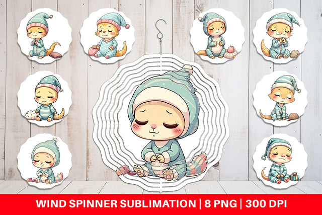 Wind Spinner Sleepy Gecko Sublimation artnoy 