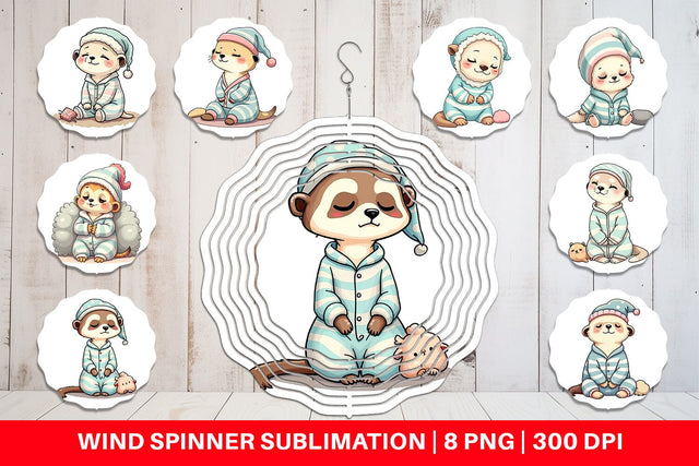 Wind Spinner Sleepy Meerkat Sublimation artnoy 