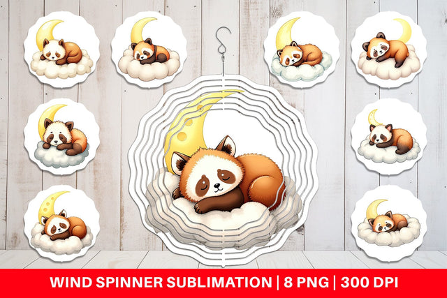 Wind Spinner Sleepy Panda Cloud Sublimation artnoy 