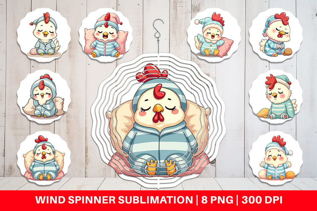 Wind Spinner Sleepy Rooster Sublimation artnoy 