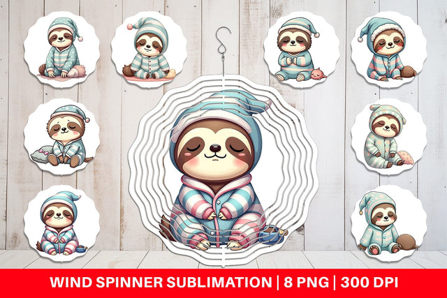 Wind Spinner Sleepy Sloth Sublimation artnoy 