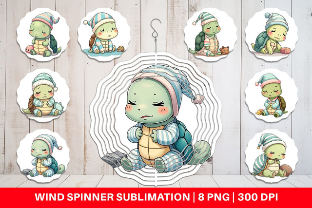 Wind Spinner Sleepy Turtle Sublimation artnoy 