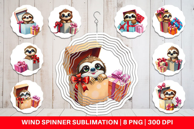 Wind Spinner Sloth Gift Sublimation artnoy 