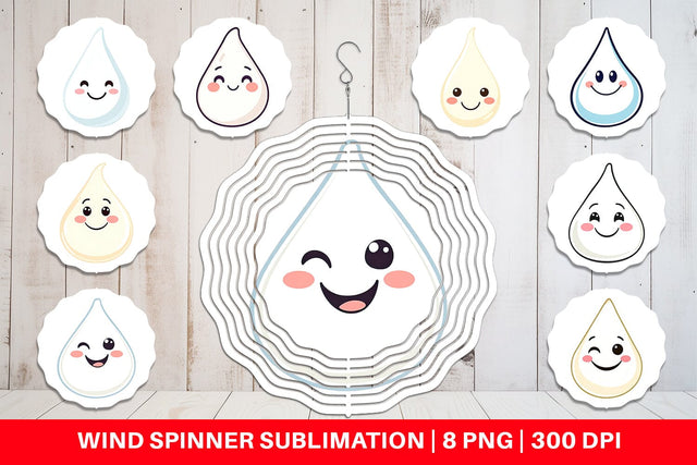 Wind Spinner Smiling Milk Drop Sublimation artnoy 