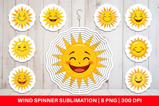 Wind Spinner Smiling Sun Sublimation artnoy 