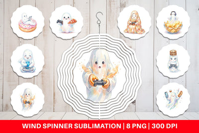 Wind Spinner Snack Time Gamer Ghost Sublimation artnoy 