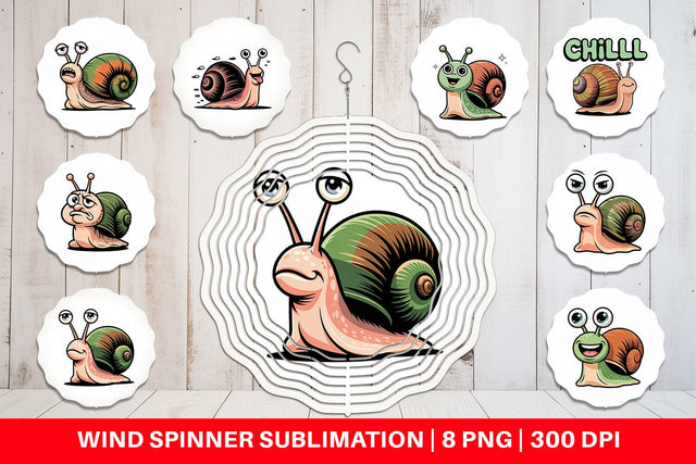 Wind Spinner Snail Mood Sublimation artnoy 