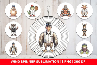 Wind Spinner Snarky Baseball Catcher Watercolor Sublimation artnoy 