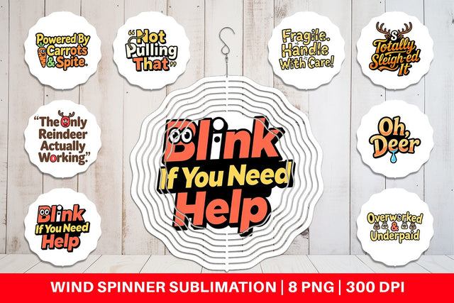 Wind Spinner Snarky Reindeer Holiday Sublimation artnoy 