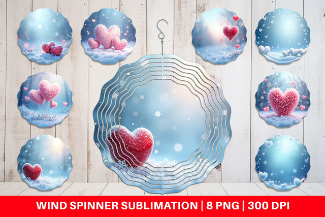 Wind Spinner Snow Hearts Sublimation artnoy 