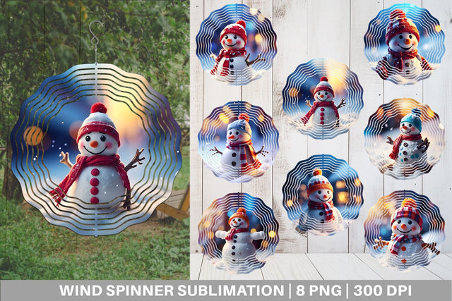 Wind Spinner Snowman Christmas Sublimation artnoy 