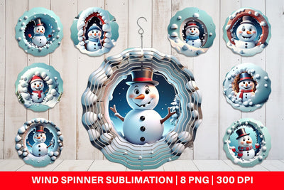 Wind Spinner Snowman Sublimation artnoy 
