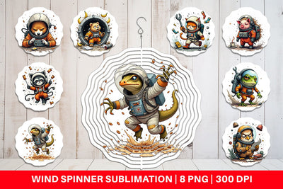 Wind Spinner Space Chaos Critter Sublimation artnoy 