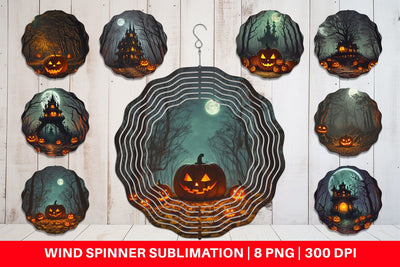 Wind Spinner Spooky Forest Halloween Sublimation artnoy 