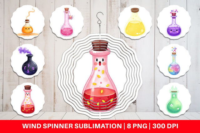 Wind Spinner Spooky Potion Cuties Sublimation artnoy 