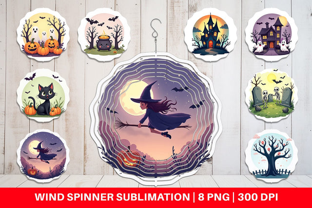 Wind Spinner Spooky Scenes Sublimation artnoy 