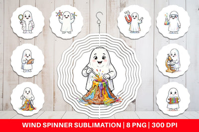 Wind Spinner Spooky Science Teacher Ghost Sublimation artnoy 