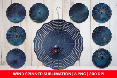 Wind Spinner Spooky Spider Web Sublimation artnoy 