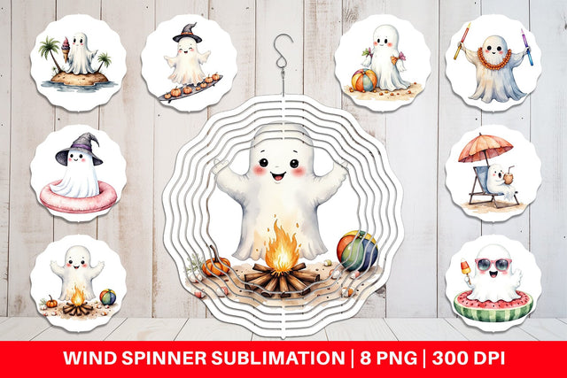 Wind Spinner Spooky Summer Ghosts Sublimation artnoy 