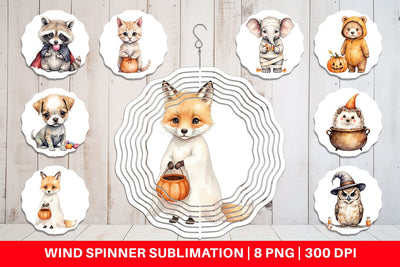 Wind Spinner Spooky Sweet Critters Sublimation artnoy 