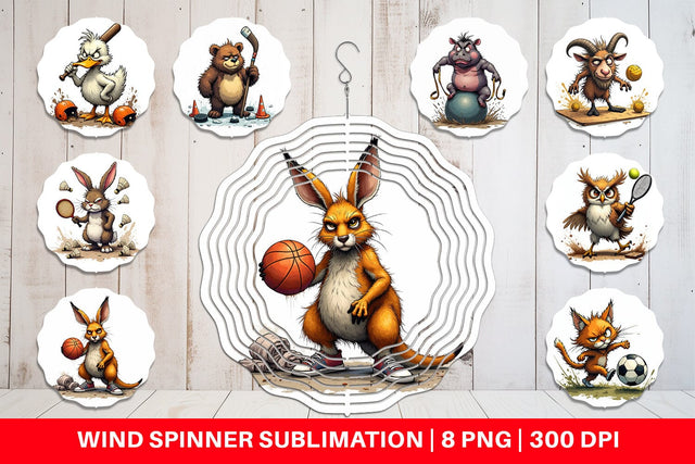Wind Spinner Sports Chaos Critters Sublimation artnoy 