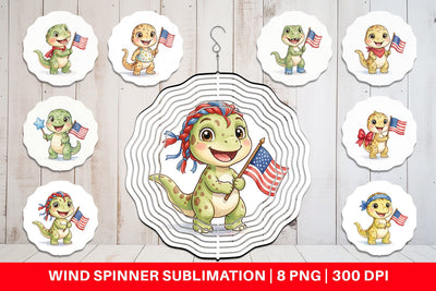 Wind Spinner Spotted Patriotic Outfit Dino Sublimation artnoy 