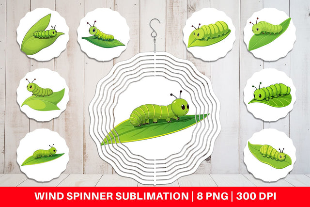 Wind Spinner Spring Caterpillar Sublimation artnoy 