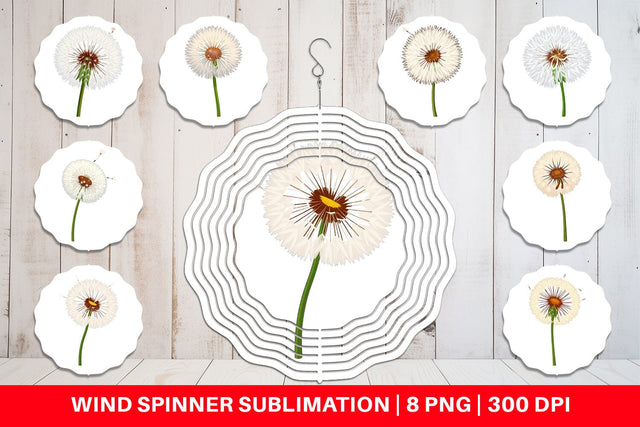 Wind Spinner Spring Dandelion Sublimation artnoy 