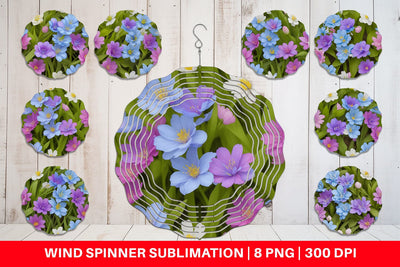 Wind Spinner Spring flowers Pattern Sublimation artnoy 